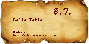 Balla Tekla névjegykártya