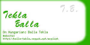 tekla balla business card